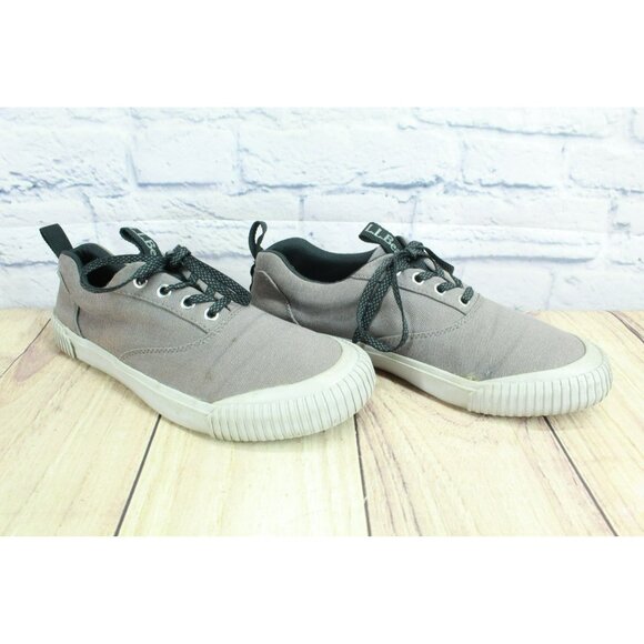 LL Bean Gray Canvas Eco Woods Lace Up Comfort Cushioned Sneaker Shoes Size 8 M - Picture 3 of 9